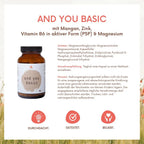 and you basic - 120 Kapseln - Vitamin B6, Zink, Mangan und Magnesium