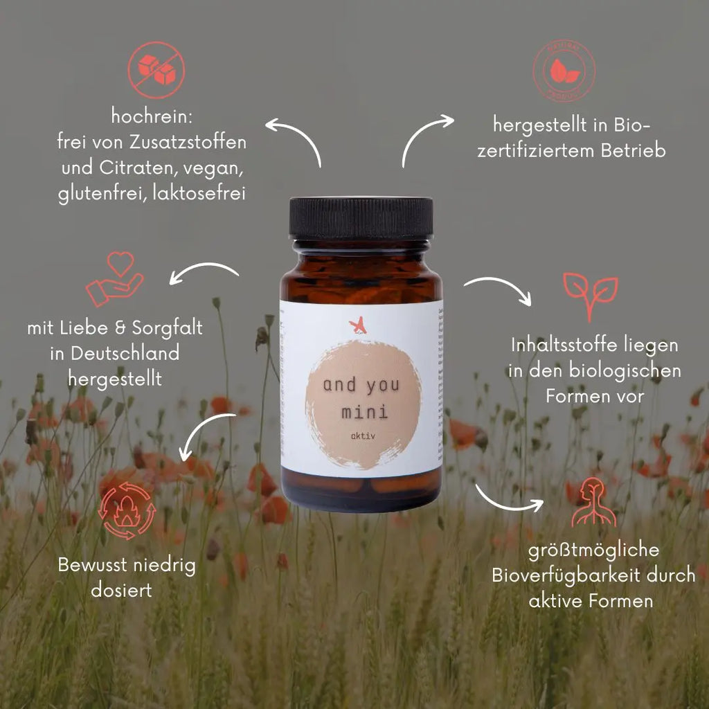 and you mini aktiv 90 Kapseln mit Vitaminen & Mineralstoffen - Multivitamin Kinder