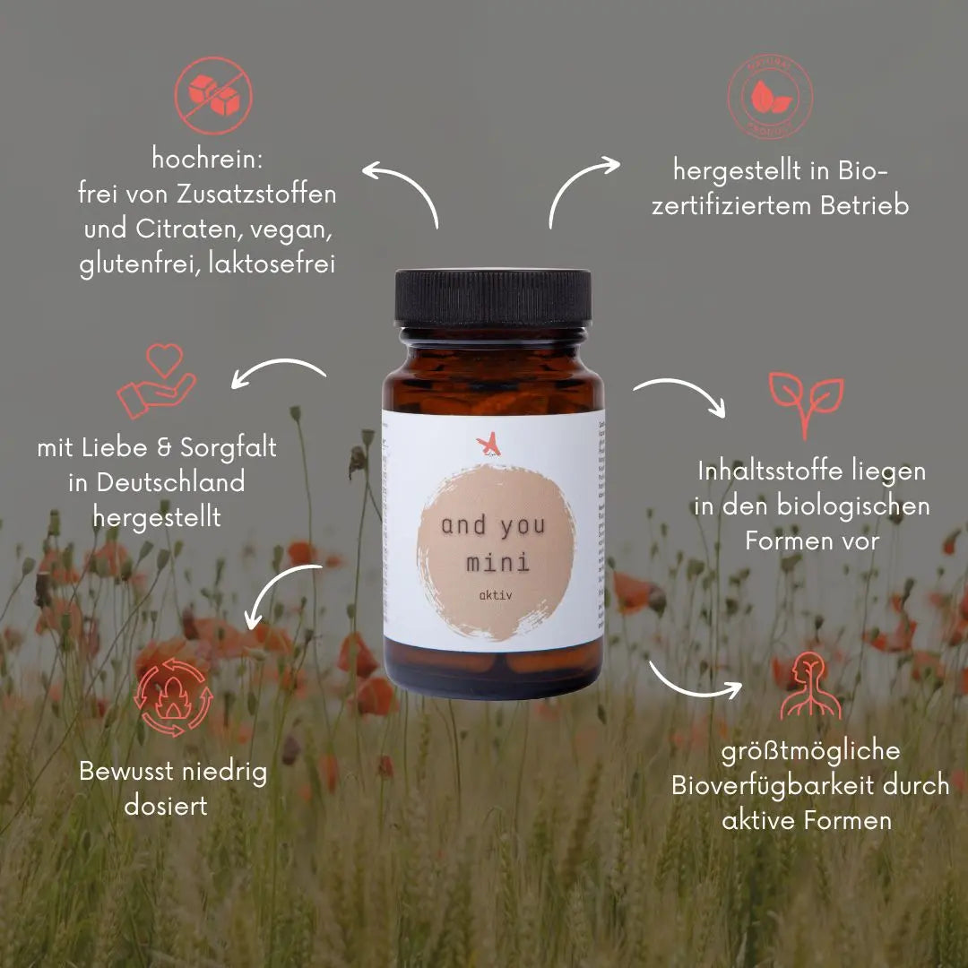and you mini aktiv 90 Kapseln mit Vitaminen & Mineralstoffen - Multivitamin Kinder