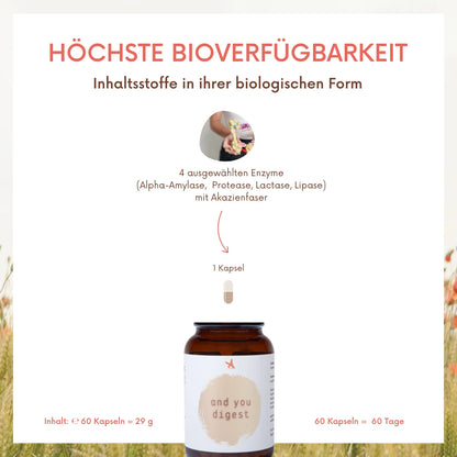 and you digest - Verdauungsenzyme - 60 Kapseln