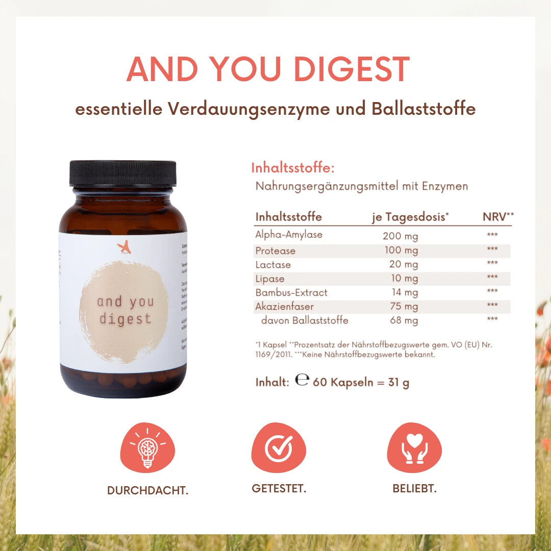 and you digest - Verdauungsenzyme - 60 Kapseln