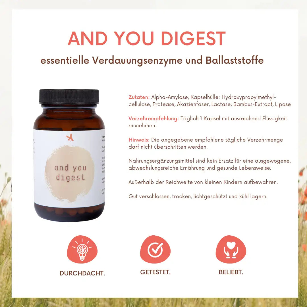 and you digest - Verdauungsenzyme - 60 Kapseln