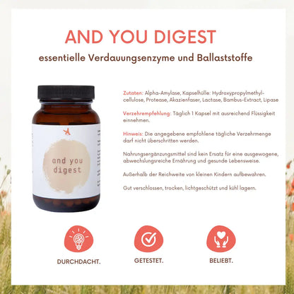 and you digest - Verdauungsenzyme - 60 Kapseln