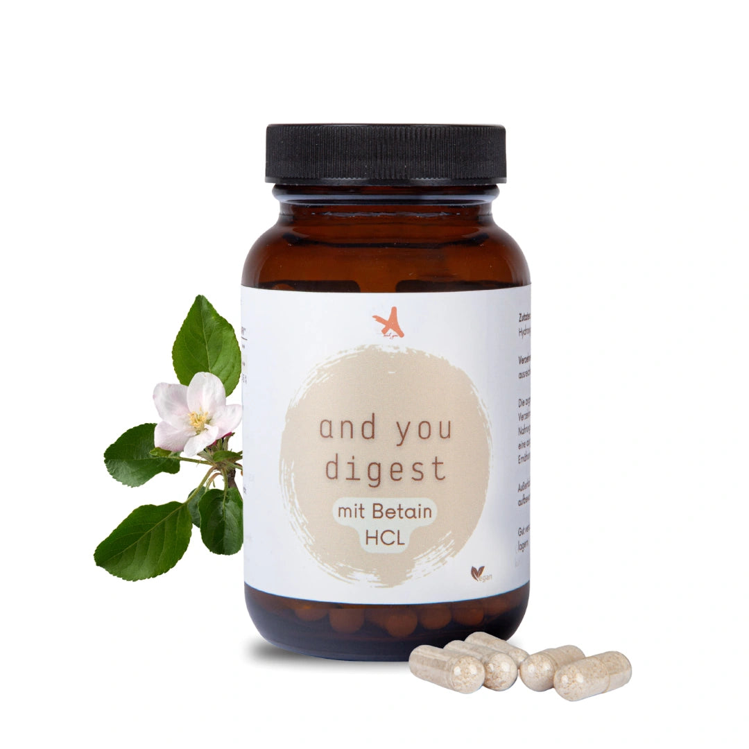 and you digest mit Betain HCL - Verdauungsenzyme - 60 Kapseln