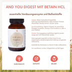 and you digest mit Betain HCL - Verdauungsenzyme - 60 Kapseln