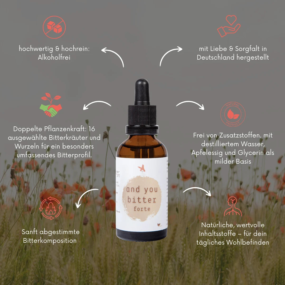 Kraftvolle Bitterstoffe – and you bitter forte (50 & 100 ml)