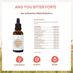 and you bitter forte - 16-Kräuter Bittermischung (50 & 100 ml) Ohne Alkohl. Kraftvolle Bittertropfen