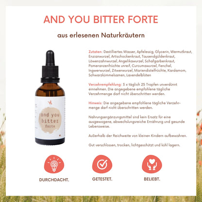 Kraftvolle Bitterstoffe – and you bitter forte (50 & 100 ml)