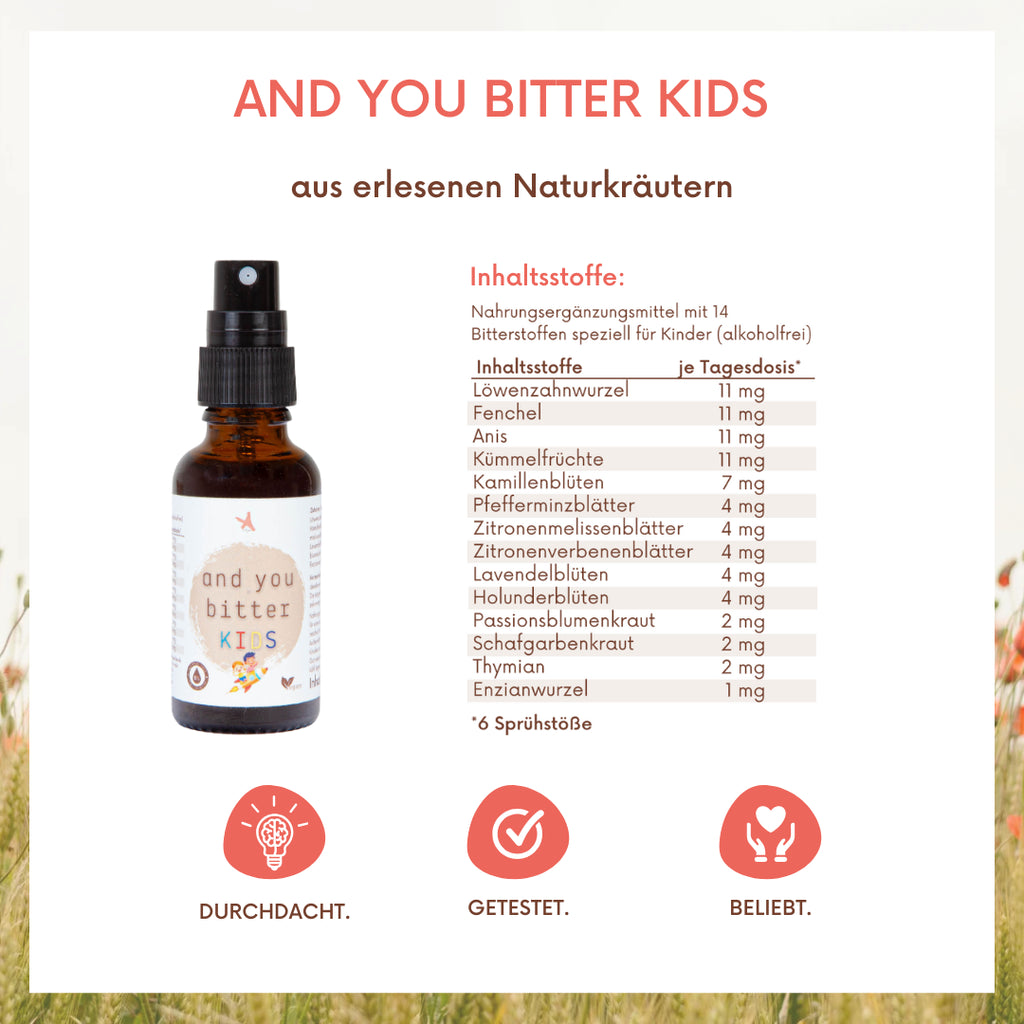 and you bitter kids - 14-Kräuter Bittermischung 30 ml Ohne Alkohl. Pumpspray