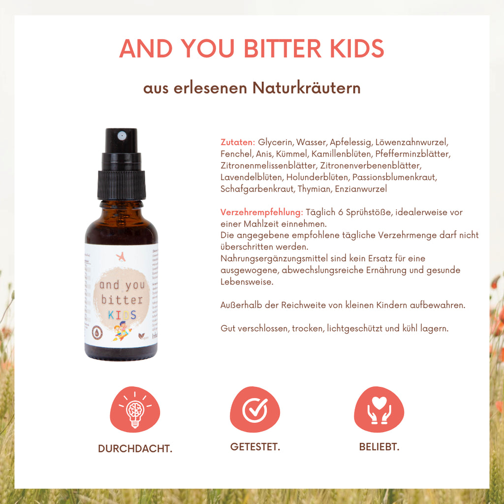and you bitter kids - 14-Kräuter Bittermischung 30 ml Ohne Alkohl. Pumpspray