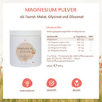 Magnesium Pulver - 360 g - als Magnesiumgluconat -bisglycinat, -malat  -taurat