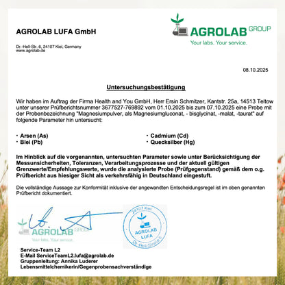 Magnesium Pulver - 360 g - als Magnesiumgluconat -bisglycinat, -malat  -taurat