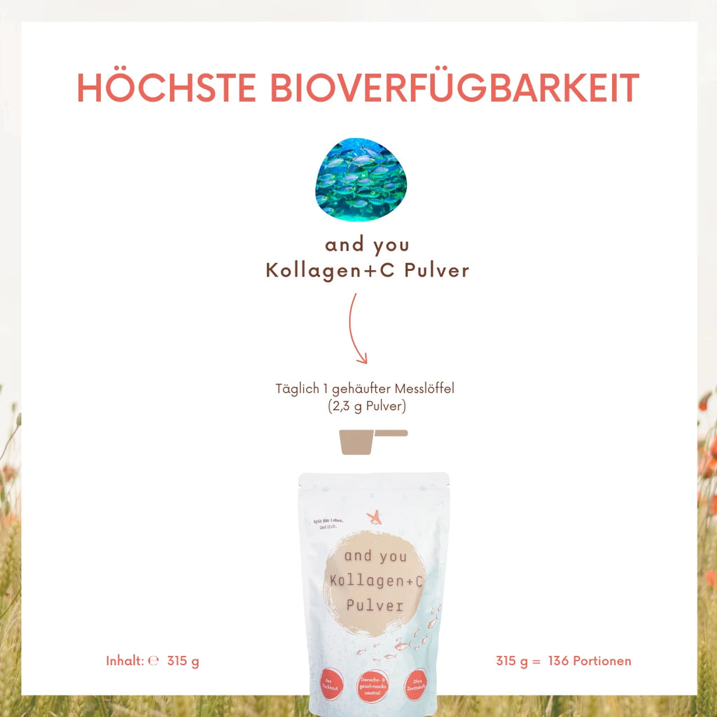 and you Kollagen+C Pulver 315 g - Marines Kollagen mit Vitamin C