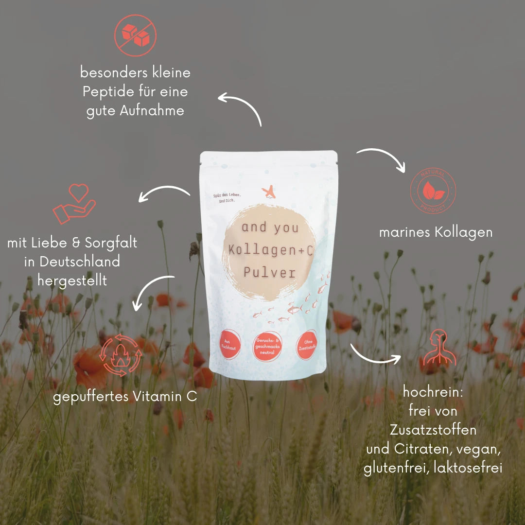 and you Kollagen+C Pulver 315 g - Marines Kollagen mit Vitamin C