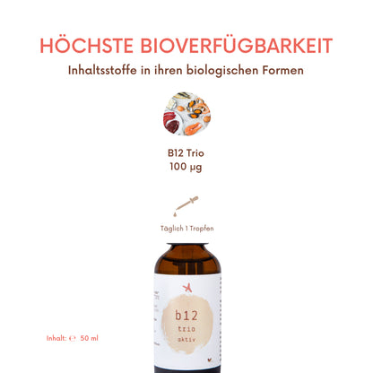 Vitamin B12 Tropfen – 3 bioaktive Formen - 50ml