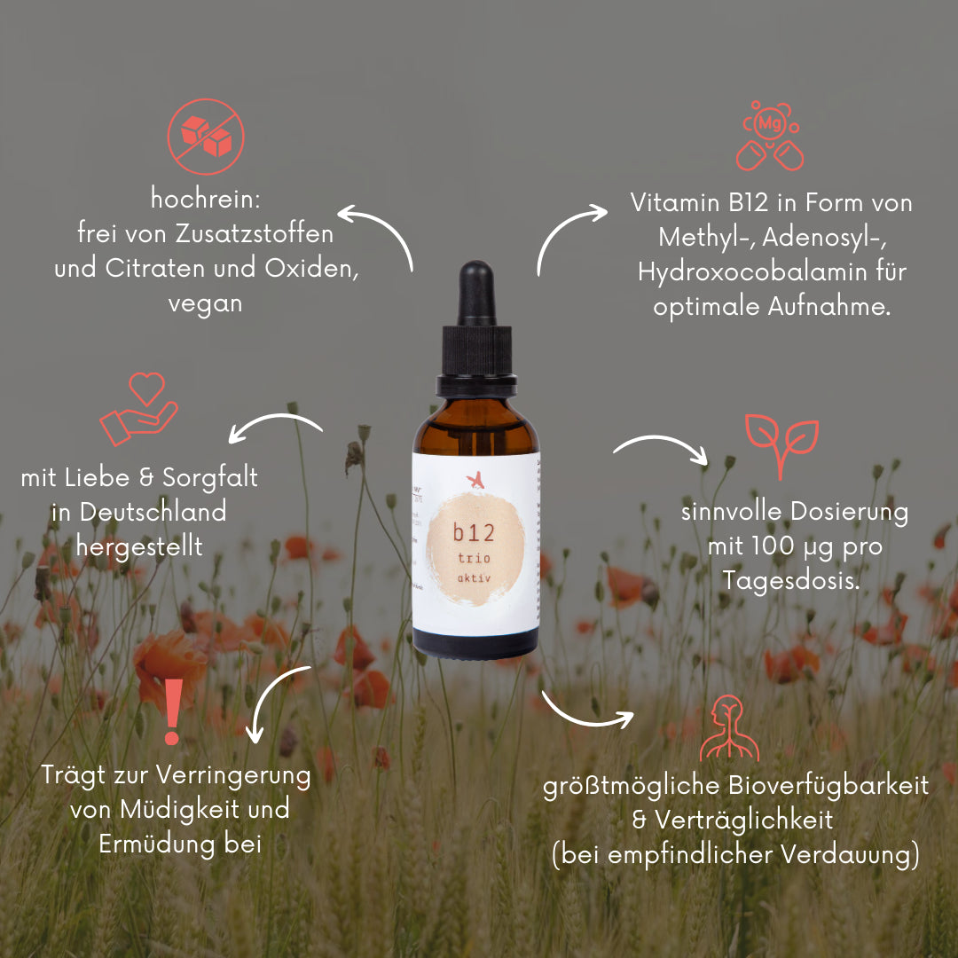 Vitamin B12 Tropfen – 3 bioaktive Formen - 50ml