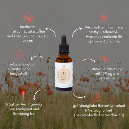 Vitamin B12 Tropfen – 3 bioaktive Formen - 50ml