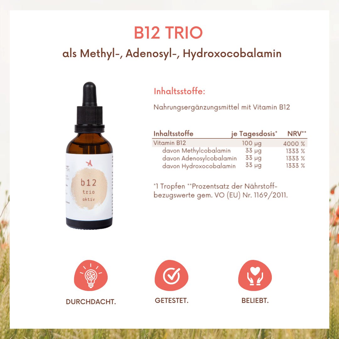 Vitamin B12 Tropfen – 3 bioaktive Formen - 50ml