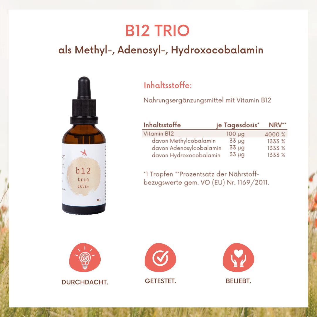 Vitamin B12 Tropfen – 3 bioaktive Formen - 50ml