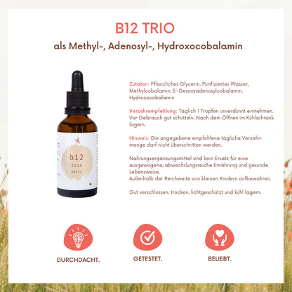 Vitamin B12 Tropfen – 3 bioaktive Formen - 50ml