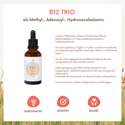 Vitamin B12 Tropfen – 3 bioaktive Formen - 50ml