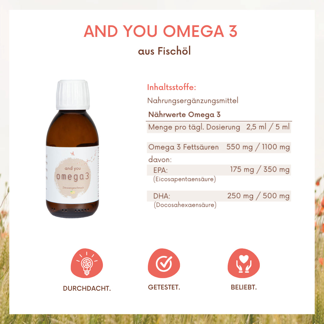 Omega 3 aus Fischöl - 150 ml - Zitronengeschmack