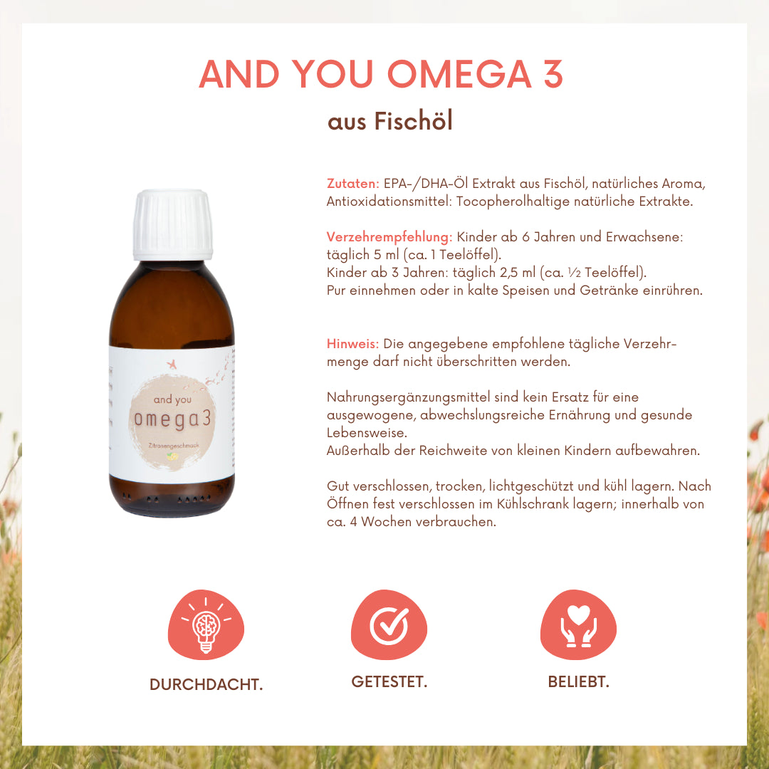 Omega 3 aus Fischöl - 150 ml - Zitronengeschmack