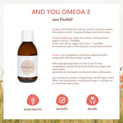 Omega 3 aus Fischöl - 150 ml - Zitronengeschmack