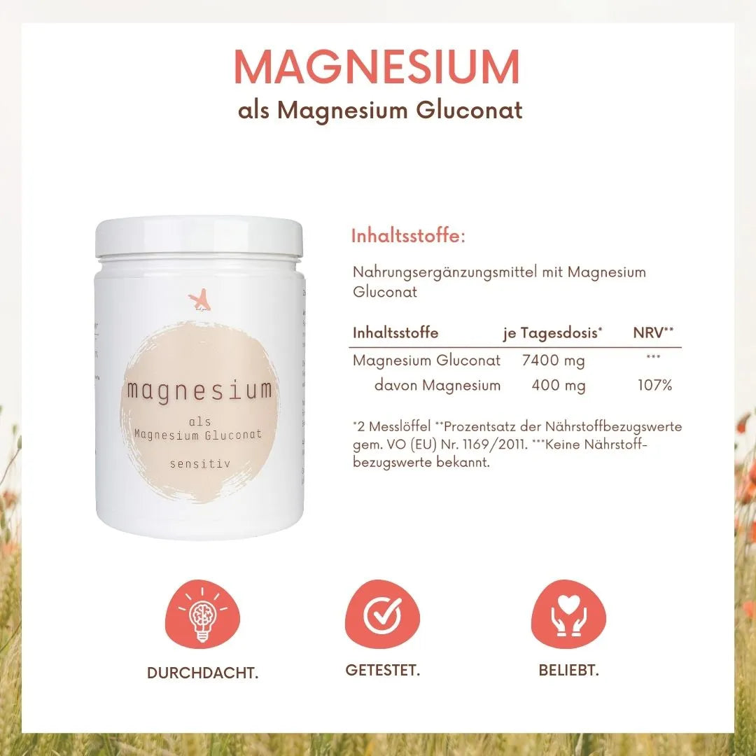 Magnesium Gluconat sensitiv - 444 g