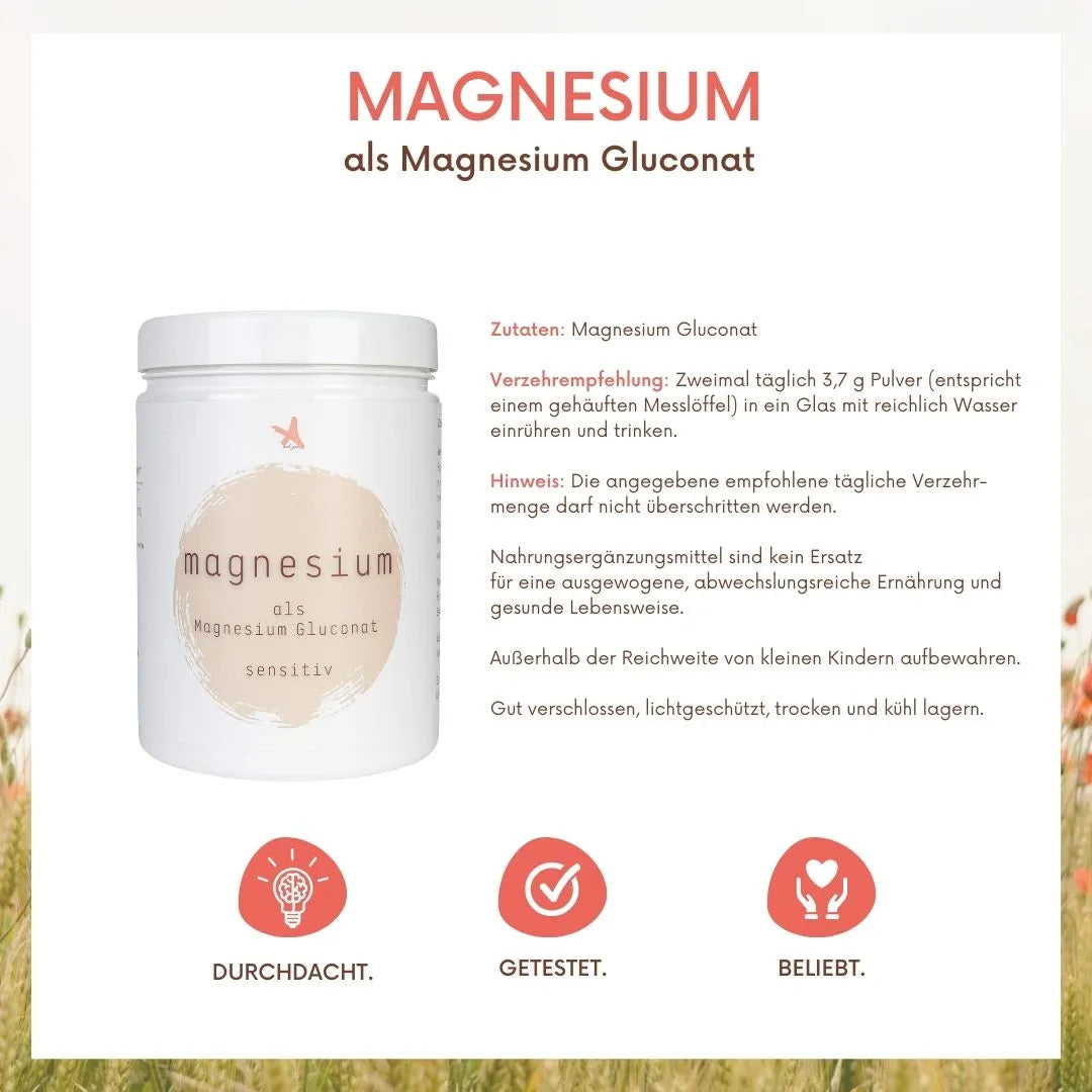 Magnesium Gluconat sensitiv - 444 g