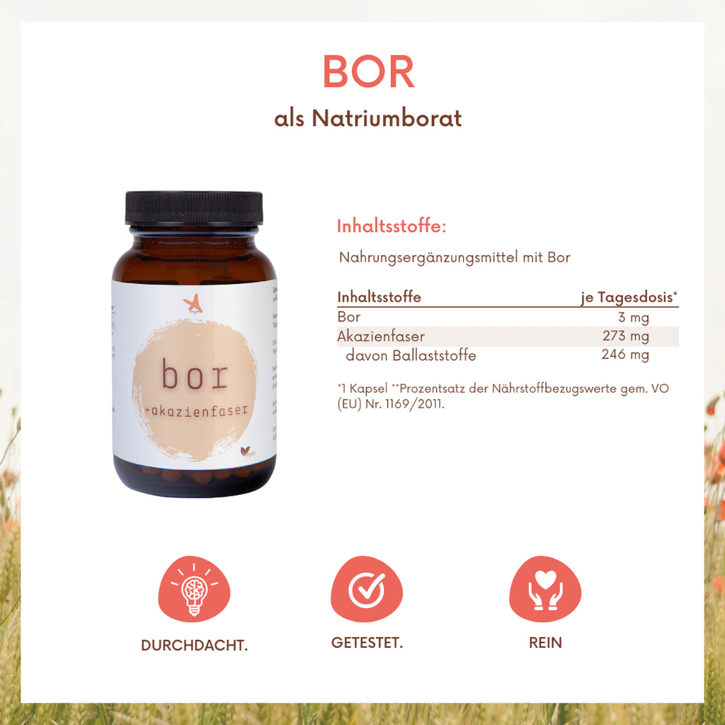 Bor + Akazienfaser - 120 Kapseln