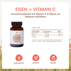 Eisen als Eisenbisglycinat und Vitamin C - 60 Kapseln