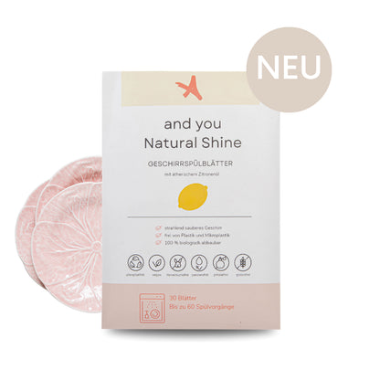 And You Natural Shine Geschirrspülblätter 60 Spülgänge | Umweltfreundlich & plastikfrei
