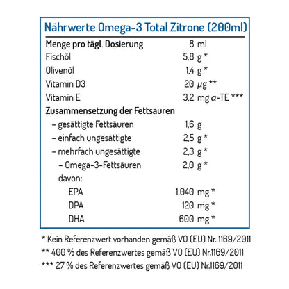 Omega-3 Total Öl naturell - 200 ml