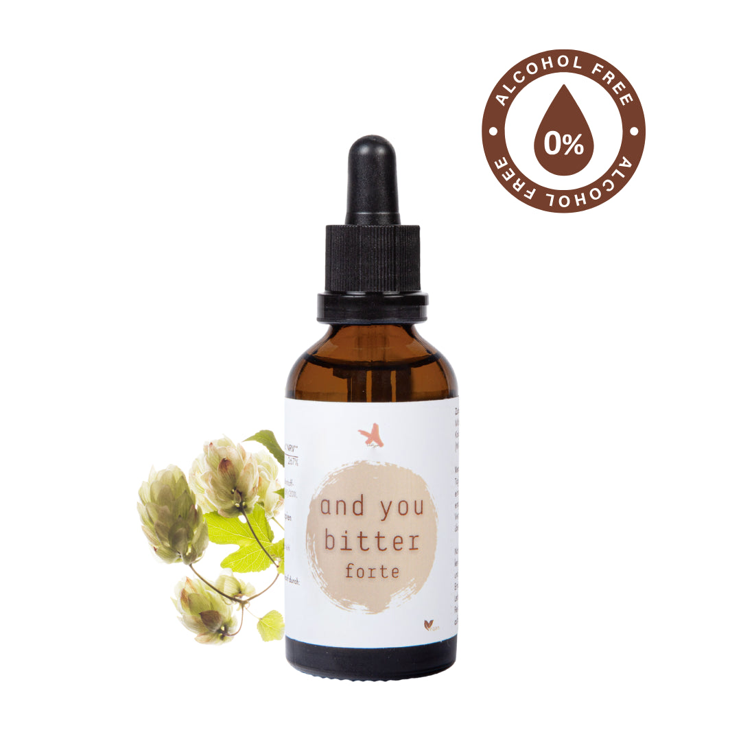 and you bitter forte - 16-Kräuter Bittermischung (50 & 100 ml) Ohne Alkohl. Kraftvolle Bittertropfen