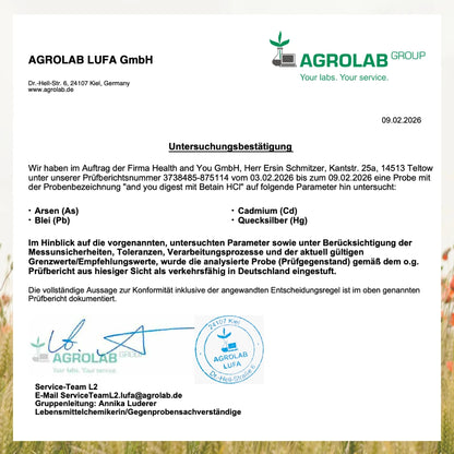 and you digest mit Betain HCL - Verdauungsenzyme - 60 Kapseln