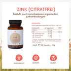 Zink (citratfrei) 10mg - 120 Kapseln - hohe Bioverfügbarkeit