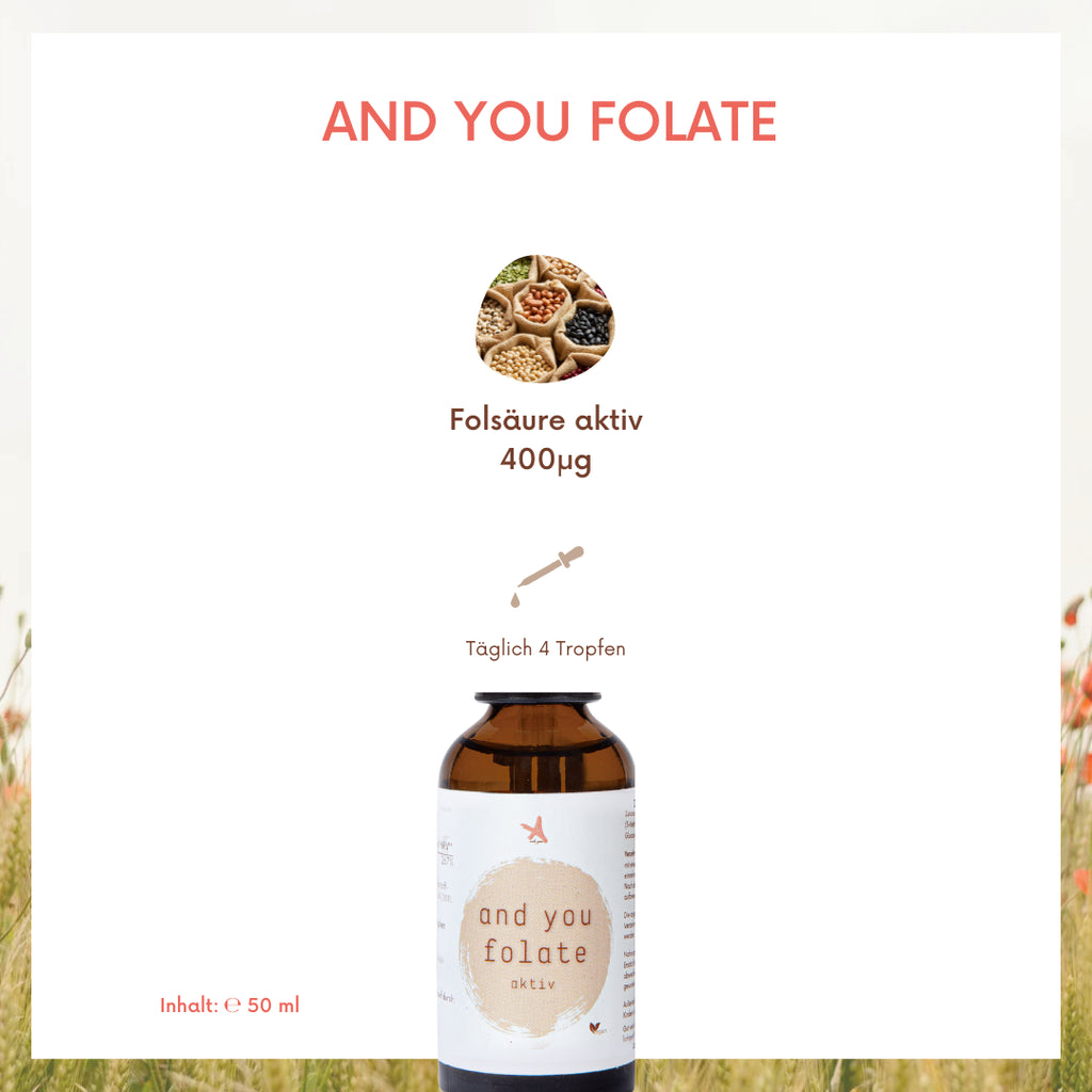 and you folate - 50 ml - aktive Folsäure (Vitamin B9) in flüssiger Form