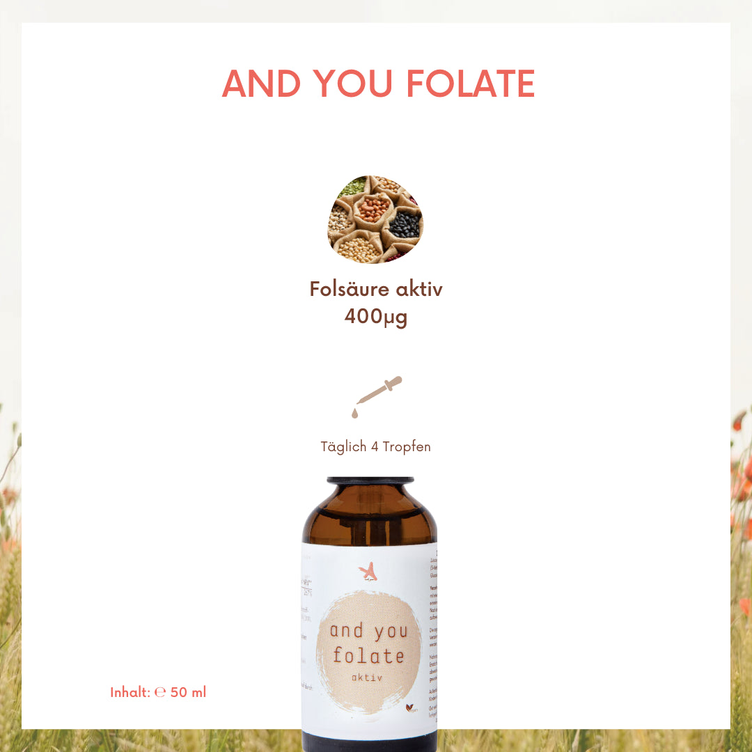 and you folate - 50 ml - aktive Folsäure (Vitamin B9) in flüssiger Form