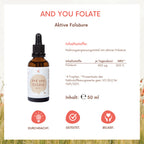 and you folate - 50 ml - aktive Folsäure (Vitamin B9) in flüssiger Form